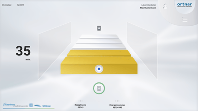 Benutzeroberfläche der für Ortner Reinraumtechnik entwickelten Softwarelösung.