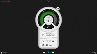 Machine control with circular progress indicator.